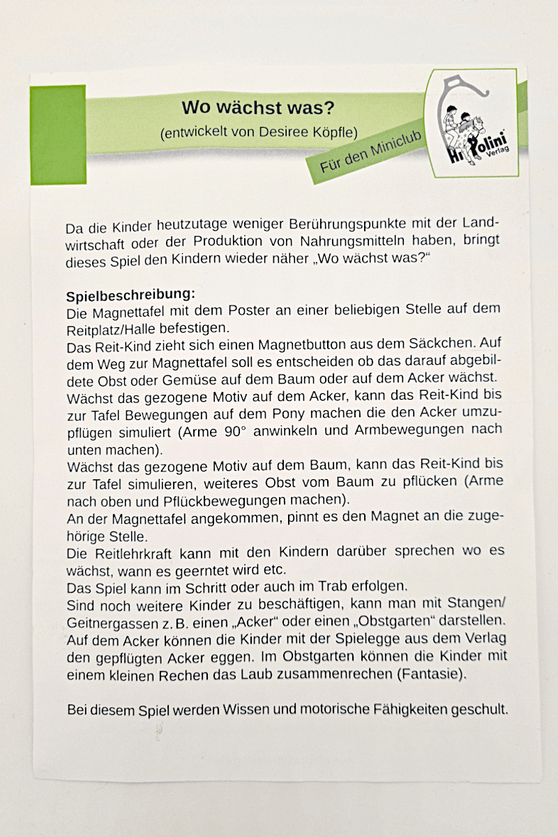 AKTION Magnetspiel „Wo wächst was?“ (Miniclub Spiel) MIT Indoor Poster GRATIS - Hippolini-Verlag