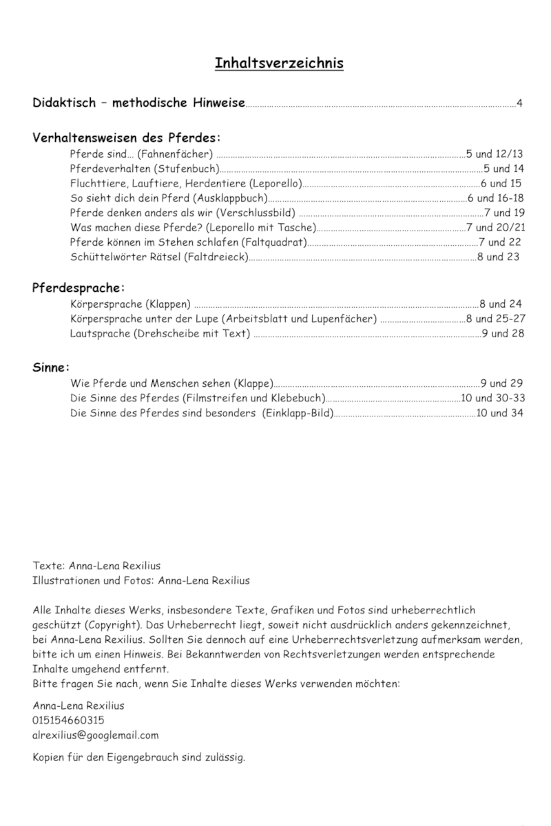 Lapbook Band 4 – Pferdeverhalten – Download - Hippolini-Verlag