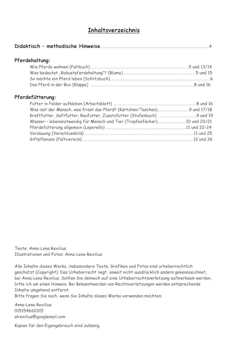 Lapbook Band 5 – Haltung & Fütterung – Download - Hippolini-Verlag