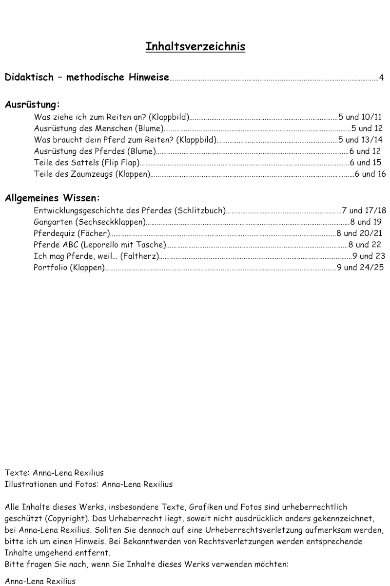 Lapbook Band 7 – Ausrüstung & Allgemeines – Download - Hippolini-Verlag