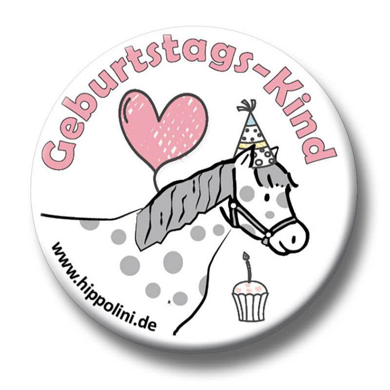 Button Geburtstagskind-rosa - Hippolini-Verlag