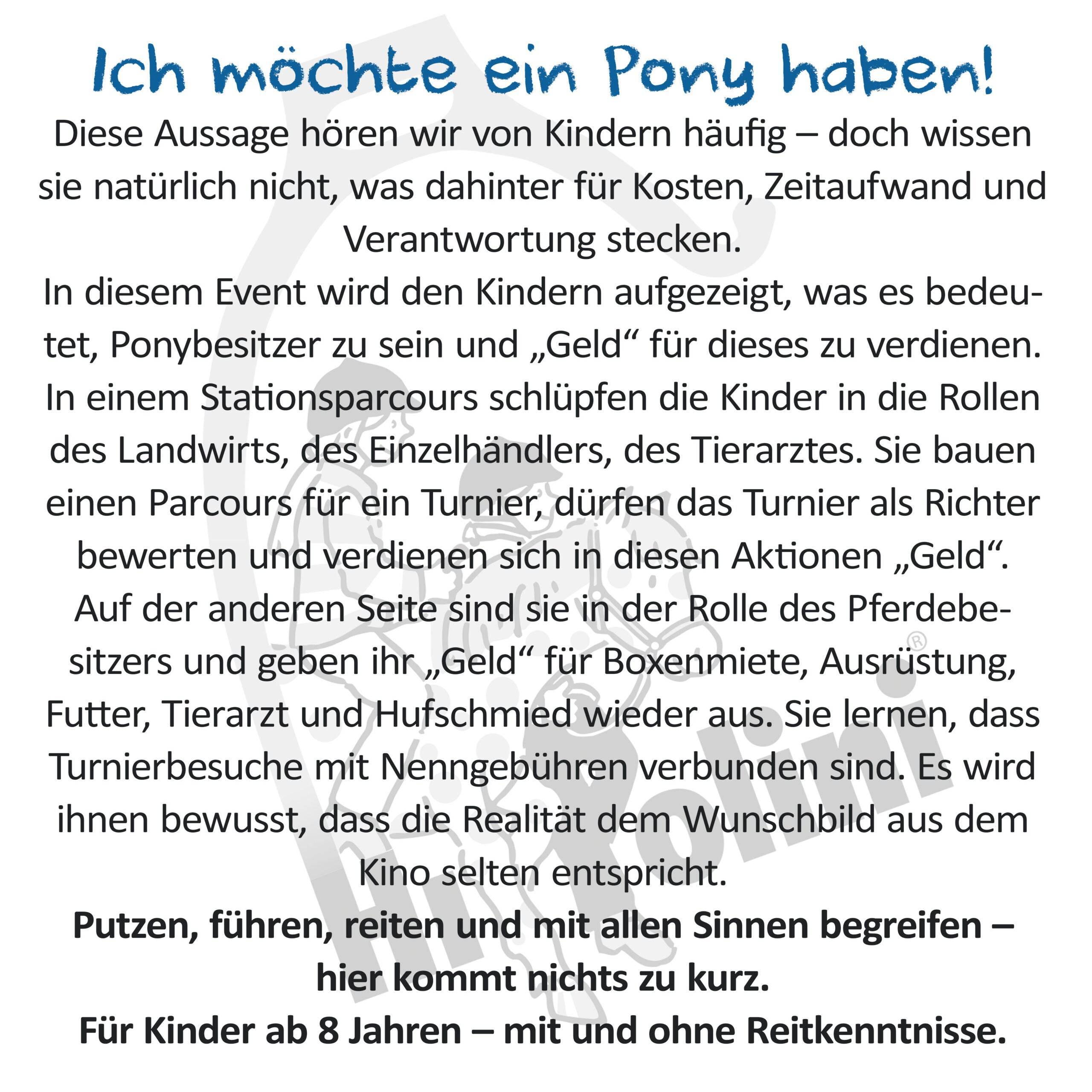 Reitspiel „Ponybesitzer für einen Tag“ – Downloadversion - Hippolini-Verlag