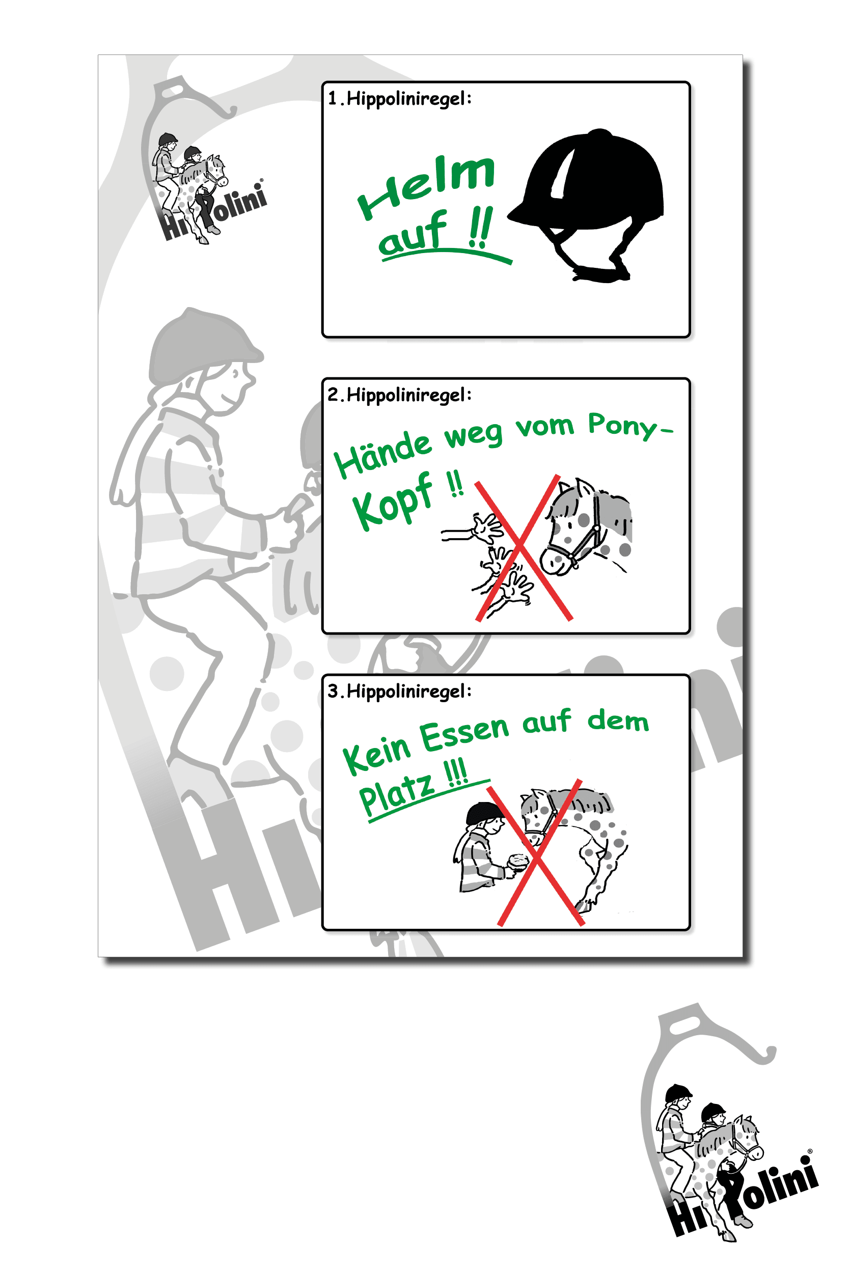 HIPPOLINI-Grundregel-Schild - Hippolini-Verlag
