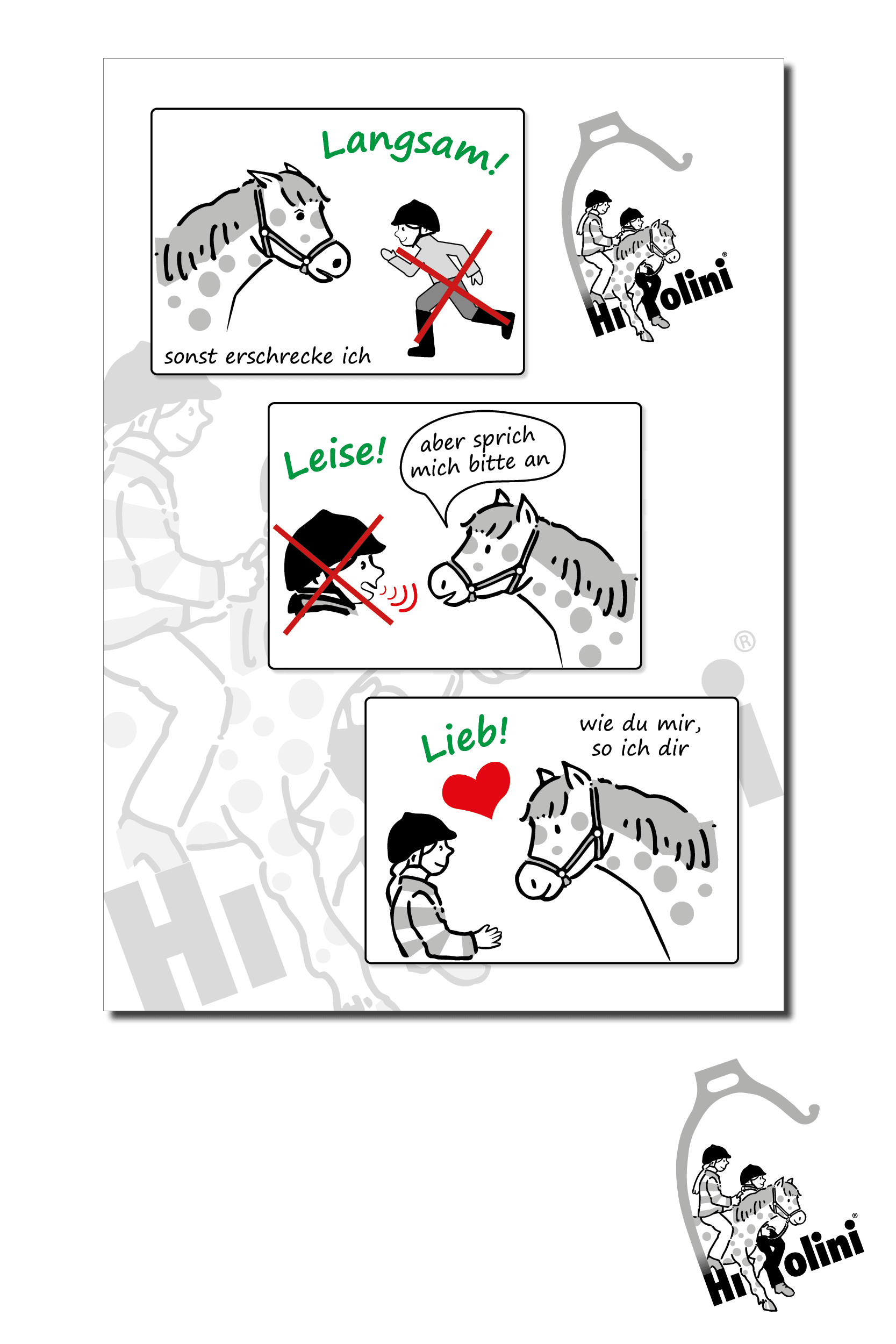 HIPPOLINI-Regelschild langsam - leise - lieb - Hippolini-Verlag