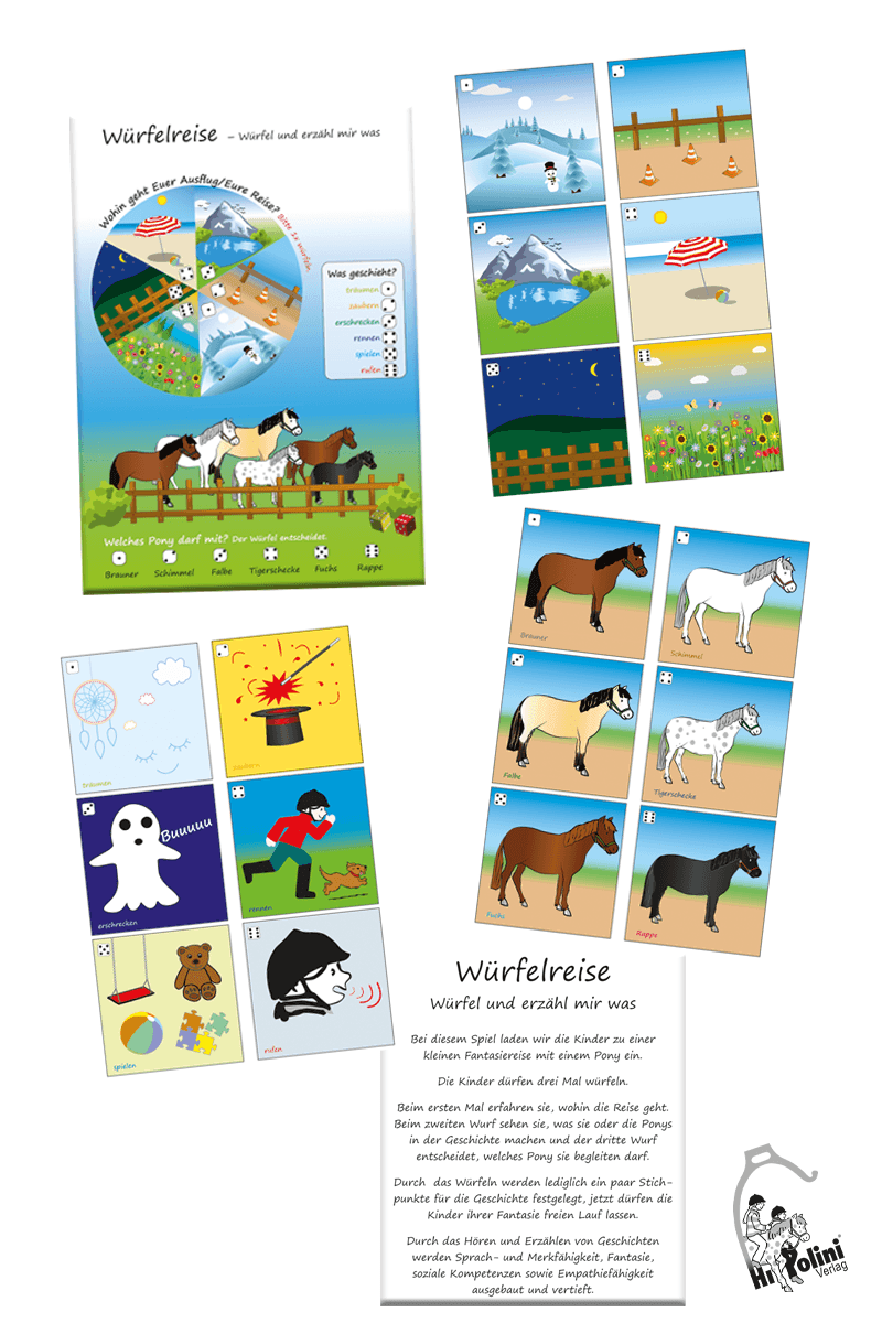 Reitspiel „Würfelreise“ – Downloadversion - Hippolini-Verlag