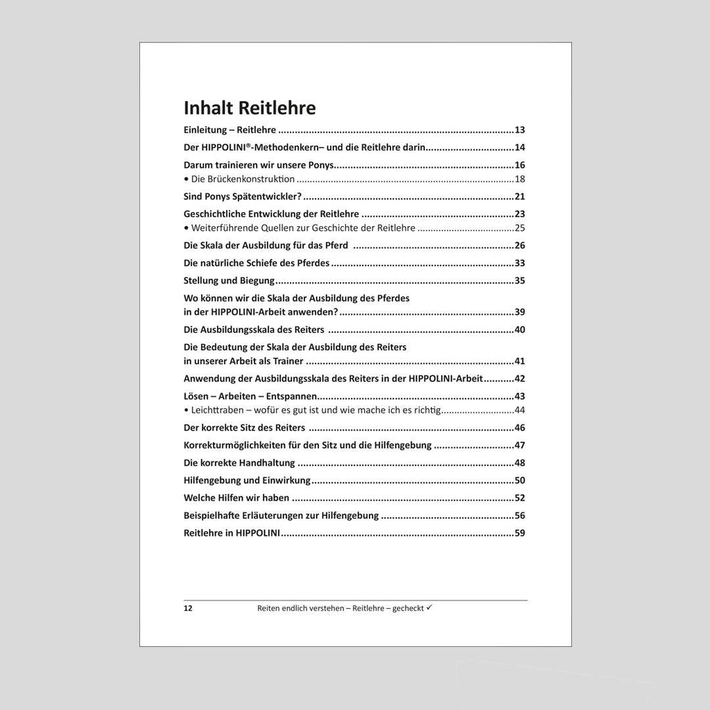 Reiten endlich verstehen! Basiswissen auf den Punkt gebracht - Hippolini-Verlag