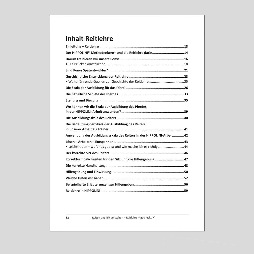 Reiten endlich verstehen! Basiswissen auf den Punkt gebracht - Hippolini-Verlag